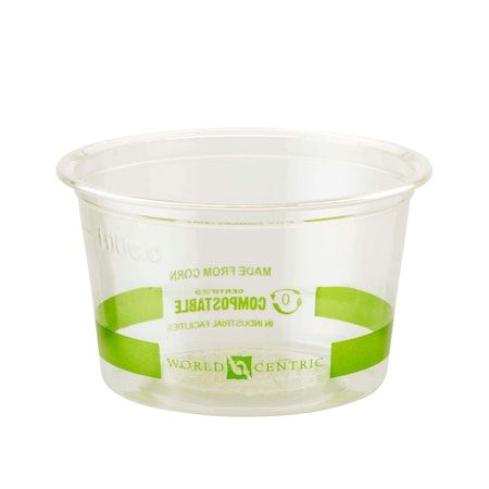 World Centric World Centric 4 oz. Ingeo Compostable Clear Souffle Bowl, PK1000 CP-CS-4S